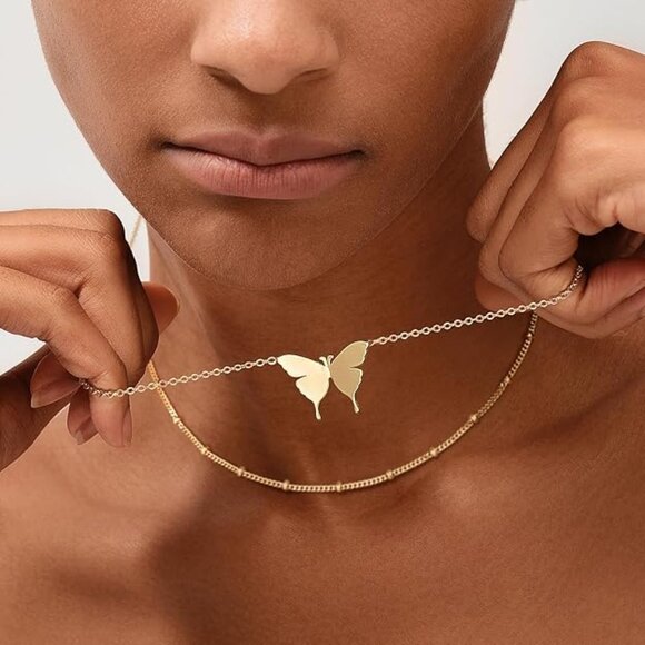 Neiman Marcus Jewelry - Neiman Marcus 18K Gold Plated Butterfly Pendant